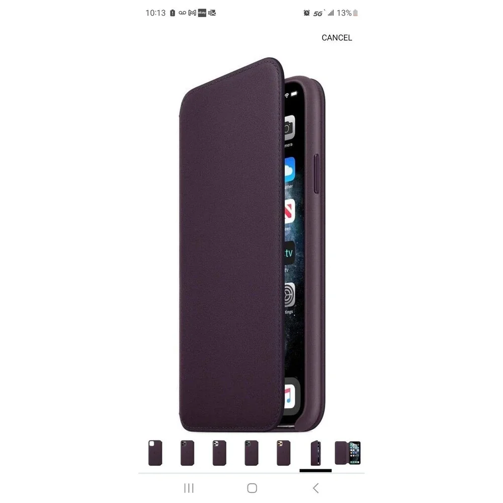 Apple Leather Folio for iPhone 11 Pro Max - Aubergine